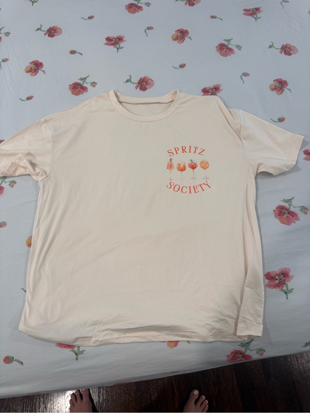 Spritz Society Graphic Tee - Cream with Orange Print